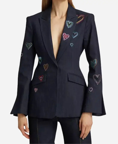 Savannah Guthrie The Today Show 2024 Heart Denim Blazer