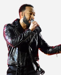 The Voice S25 john legend Finale Studded Leather Jacket