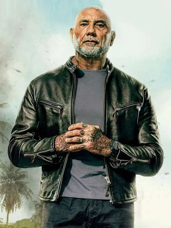 Dave Bautista The Wrecking Crew Black Leather Jacket