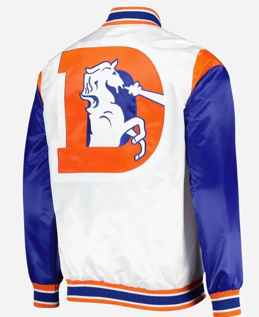 Denver Broncos Throwback Warm Up Pitch Satin Jacket
