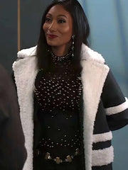 Trisha Mann Beyond the Gates 2025 Shearling Leather Coat
