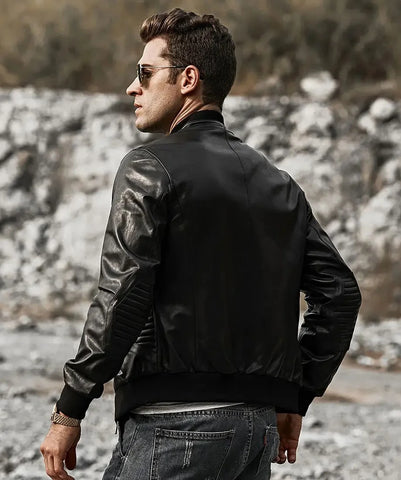 Tucson Black Quilted Leather Jacket | Genuine lambskin leather jacket