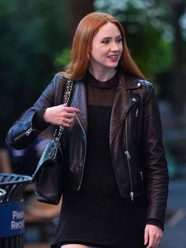 US Open Tennis 2026 Karen Gillan Black Leather Jacket
