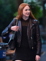 US Open Tennis 2026 Karen Gillan Black Leather Jacket
