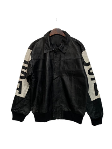 American Flag Bomber Jacket | USA Vintage Black Jacket