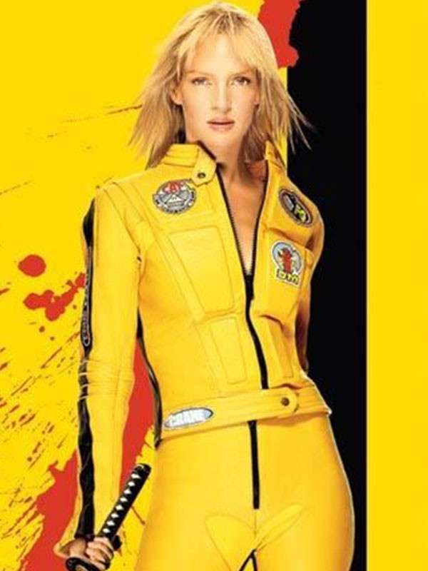 Kill Bill 2 Bride Uma Thurman Yellow Biker Jacket