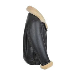 Unisex Aviator B3 Bomber Shearling Fur Leather Jacket