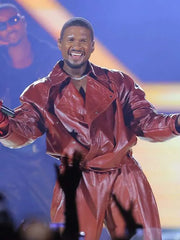 Usher R&B Tour 2026 Red Leather Jacket
