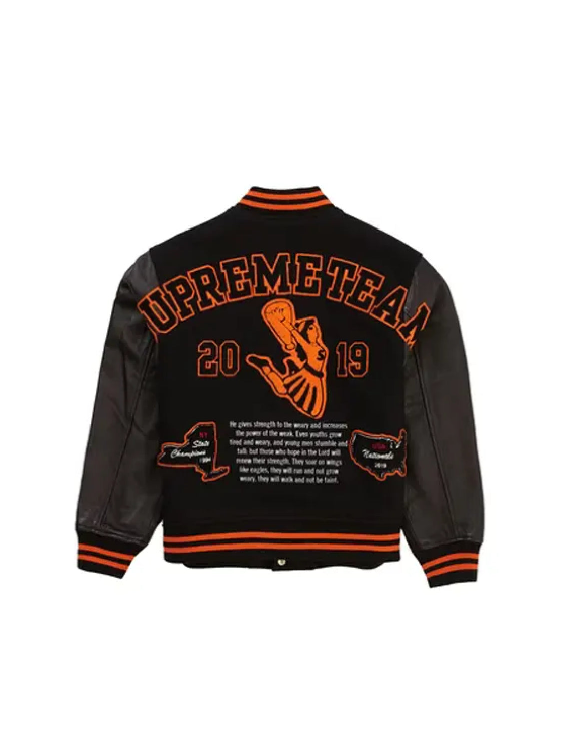 Varsity Supreme Jacket – Black & Orange Letterman Style