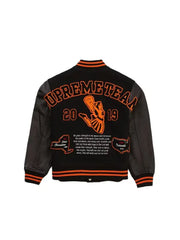 Varsity Supreme Jacket – Black & Orange Letterman Style