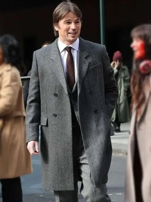 Josh Hartnett Verity Grey Wool Trench Coat