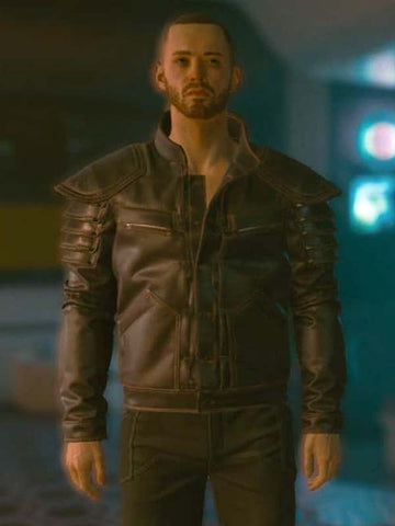 Cyberpunk 2077 Wolf School Brown Leather Jacket