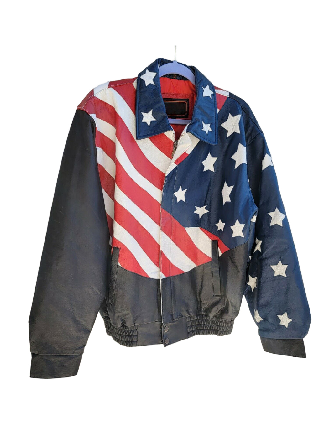 American Eagle Leather Jacket | Vintage American Flag Jacket