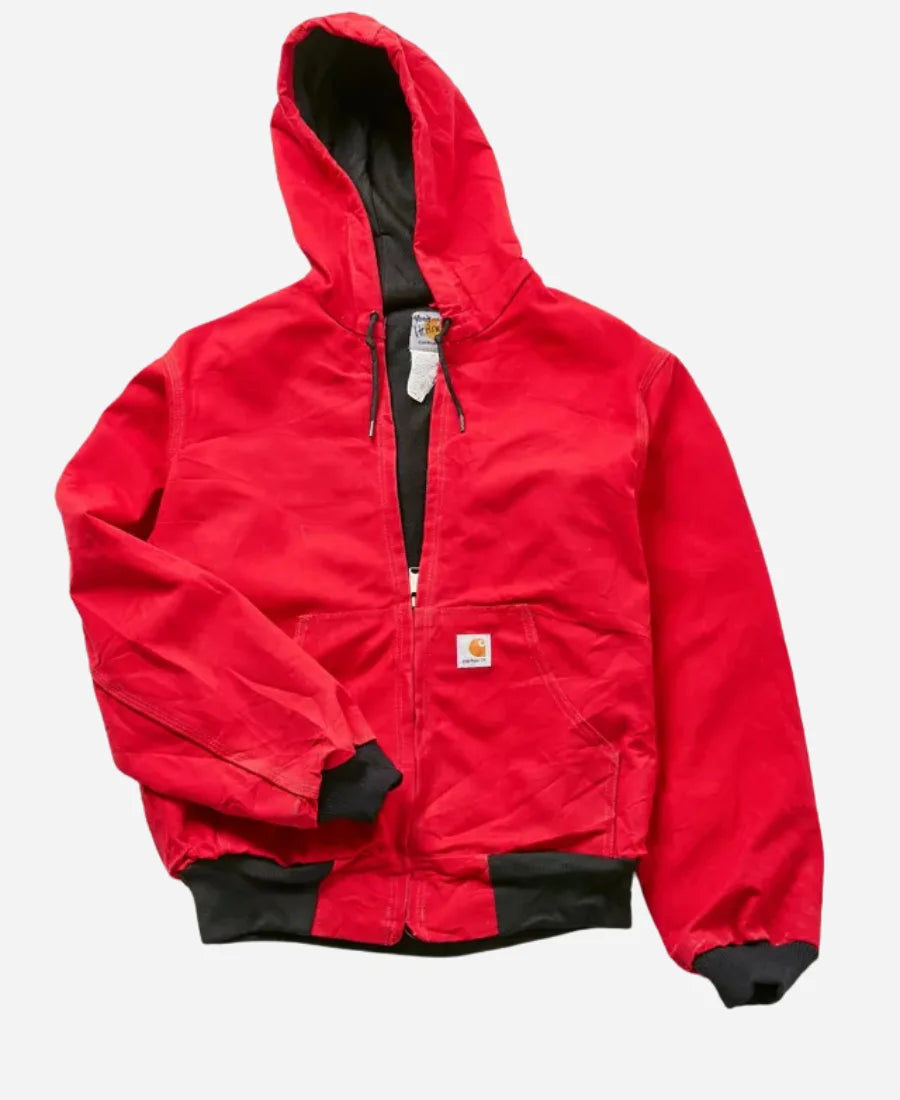 Vintage Carhartt Red Hooded Bomber Jacket