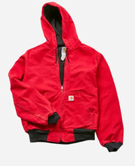 Vintage Carhartt Red Hooded Bomber Jacket