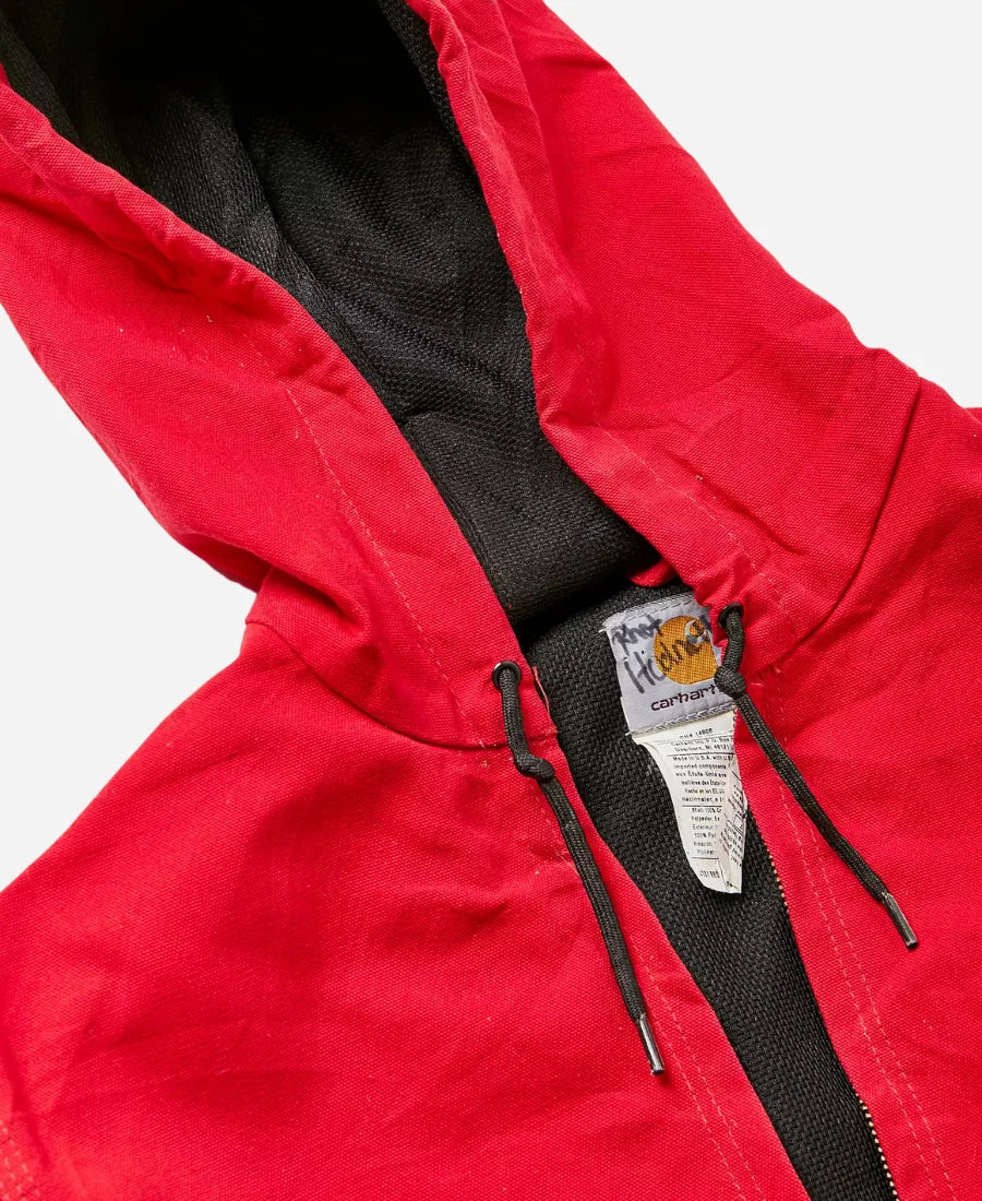 Vintage Carhartt Red Hooded Bomber Jacket