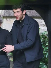 Josh O’Connor Wake Up Dead Man Black Jacket