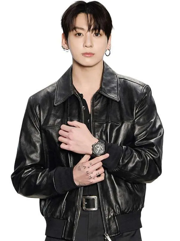 Jung Kook Watch Event 2026 Leather Jacket
