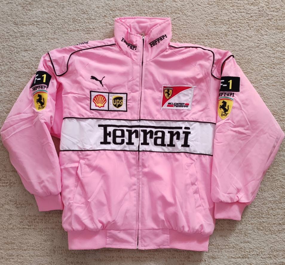 Ferrari F1 Vintage Pink Racing Jacket 