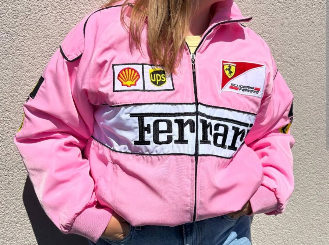 Ferrari F1 Vintage Pink Racing Jacket 