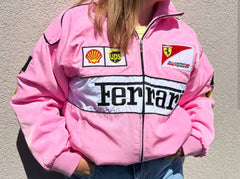 Ferrari F1 Vintage Pink Racing Jacket 