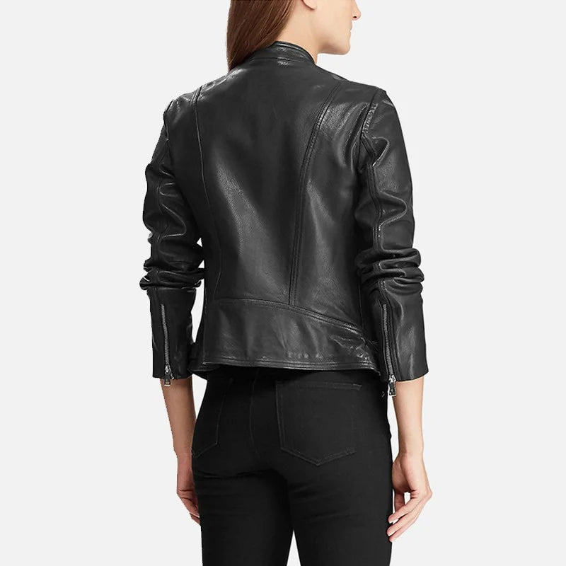 Cafe Racer Leather Jacket | Classic Women’s Biker Jacket