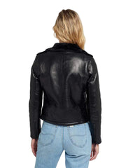 Black Shearling Jacket Womens With Fur Lining