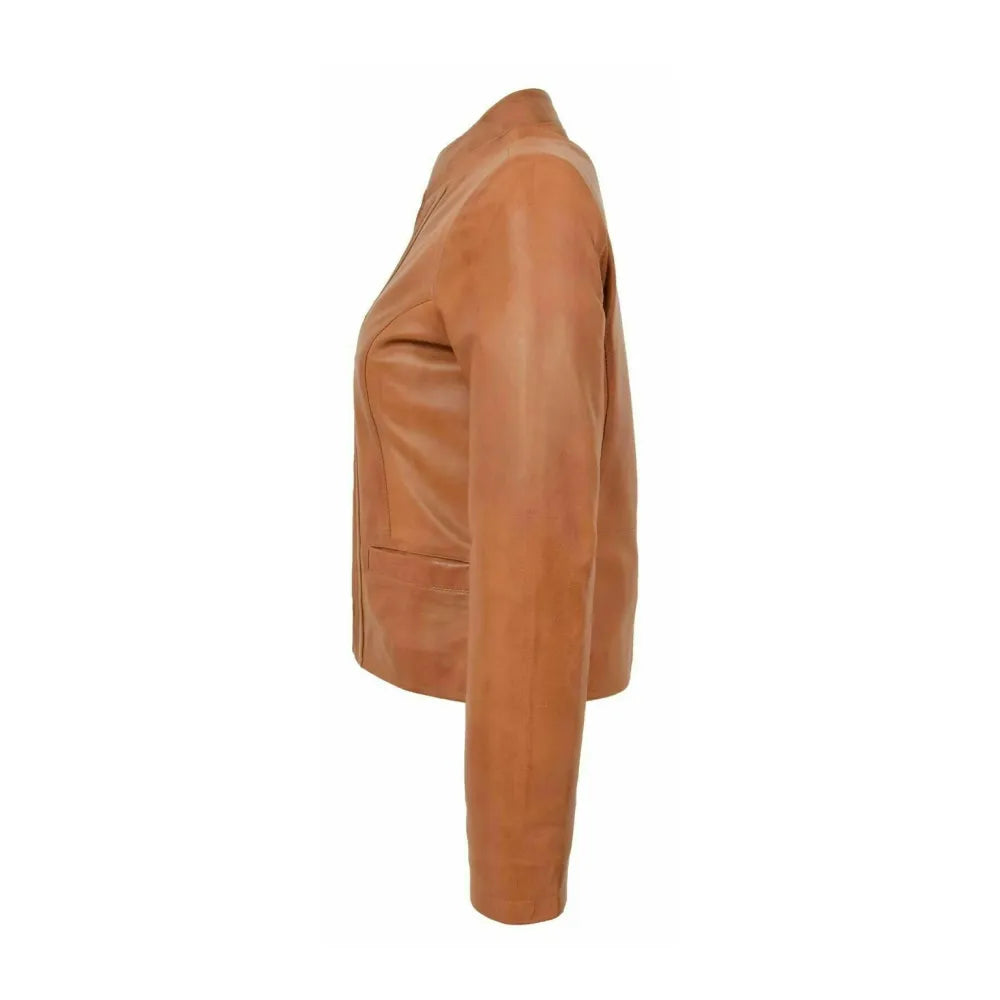 Women's Vintage Brown Biker Leather Jacket