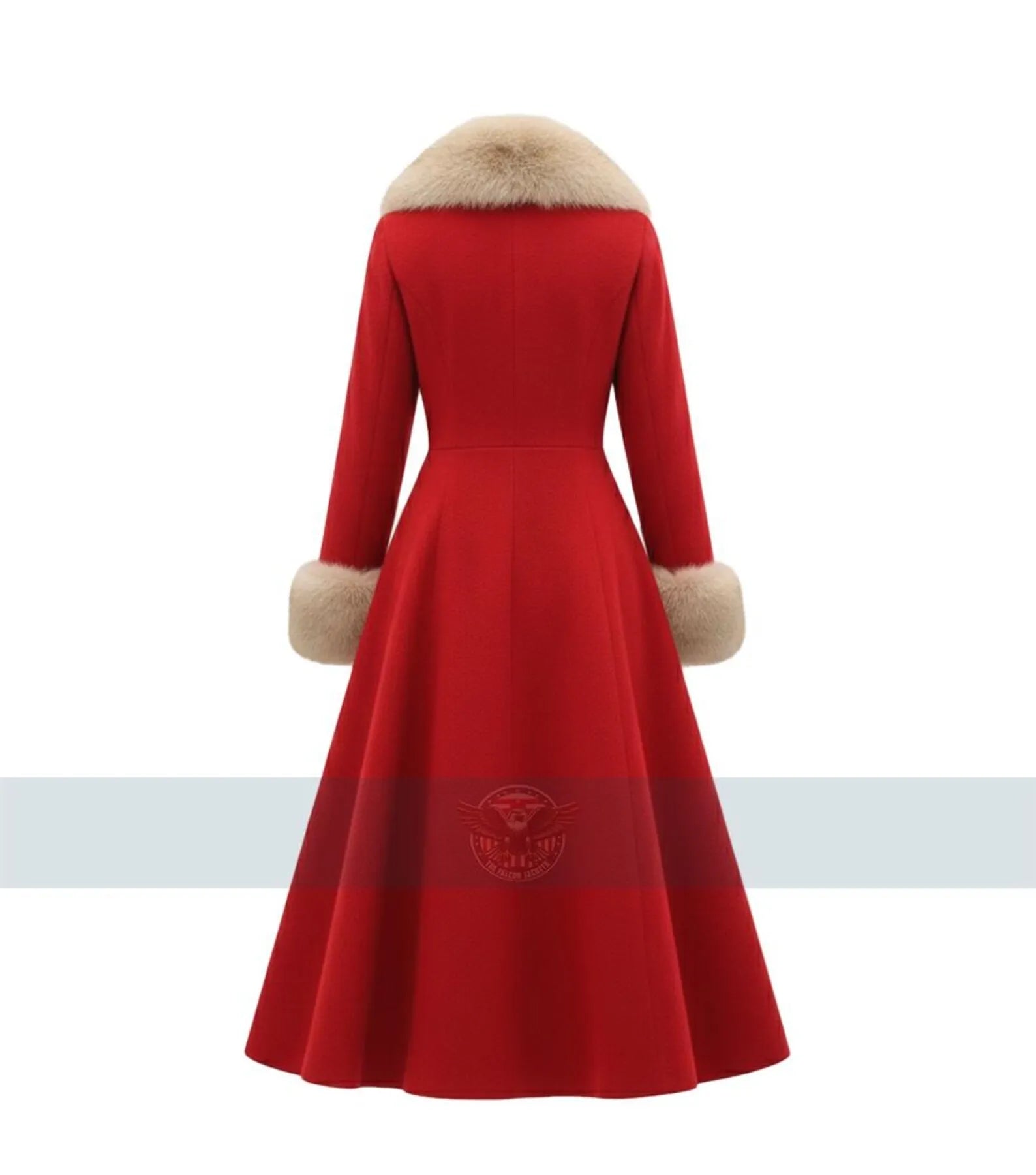 Womens Wonderland Inpired Christmas Winter Red Wool Trench Coat