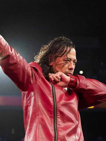 Shinsuke Nakamura WWE Red Biker Leather Jacket