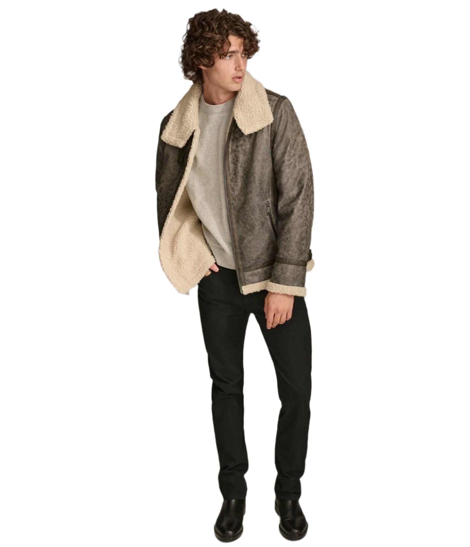 Xander Aviator Shearling Leather Jacket