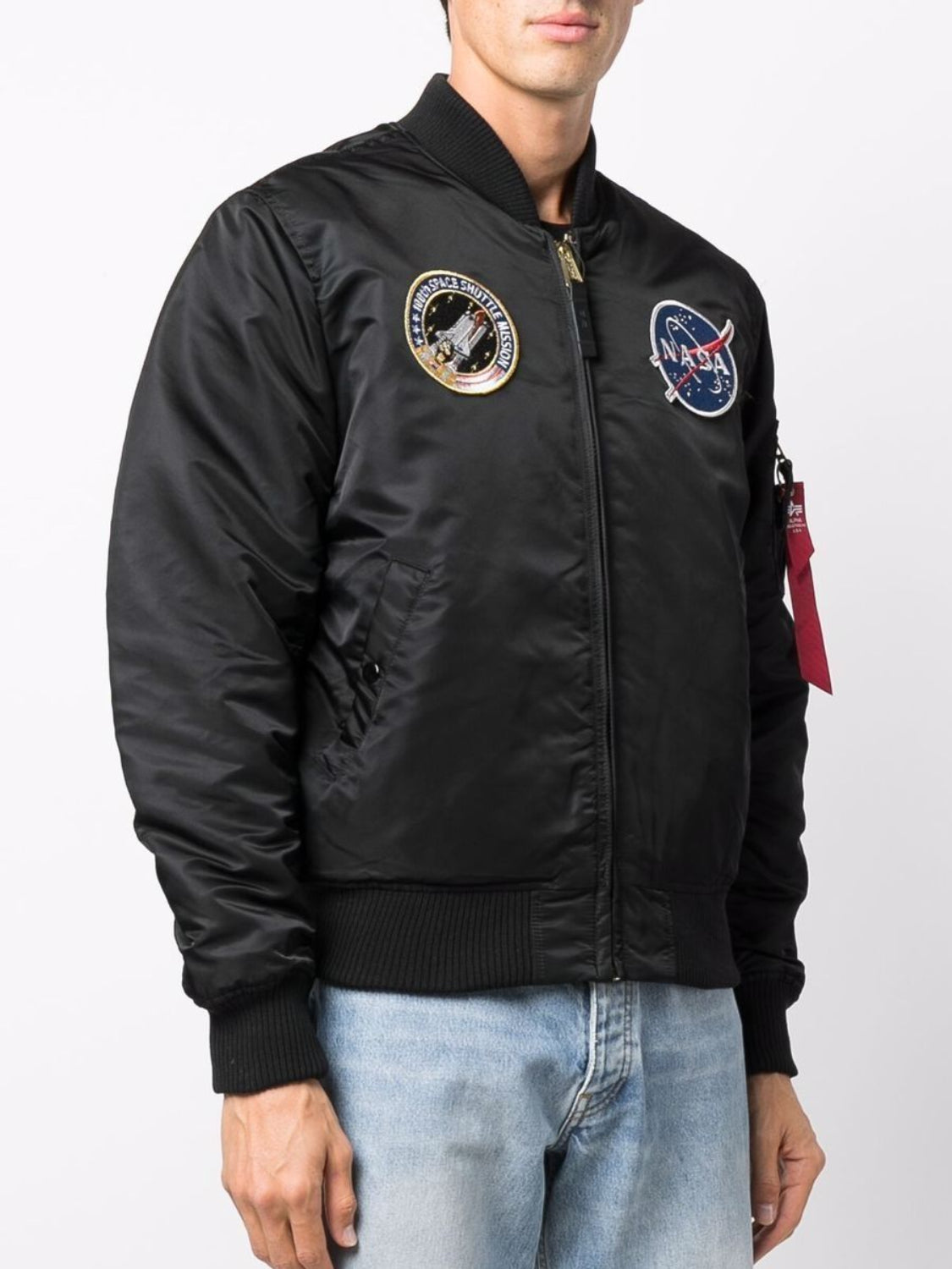 Apollo MA-1 Black Bomber Jacket | Men's Flight Aviator Bomber Jacket