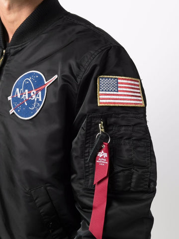 Apollo MA-1 Black Bomber Jacket | Men's Flight Aviator Bomber Jacket