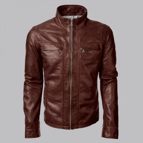 ARROW JOHN DIGGLE BROWN LEATHER JACKET