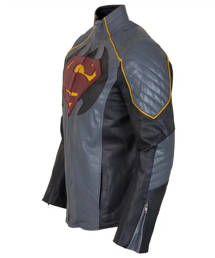 Batman Vs Superman Grey Leather Jacket