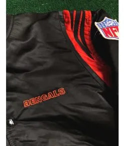 Black/White NFL Bengals Satin Jacket