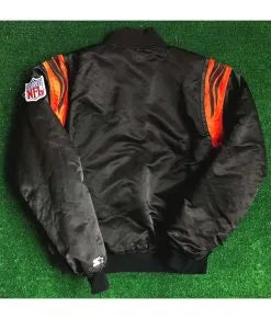 Black/White NFL Bengals Satin Jacket