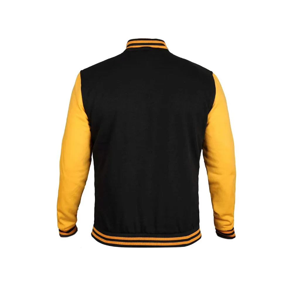 Men's Yellow Varsity Leather Jacket