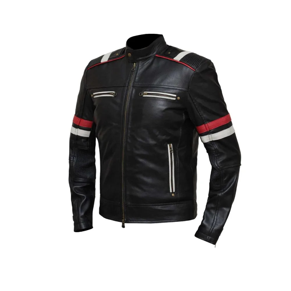 Cafe Racer Retro Vintage Biker Real Leather Jacket