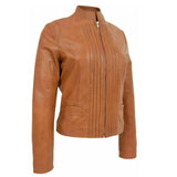 Women's Vintage Brown Biker Leather Jacket