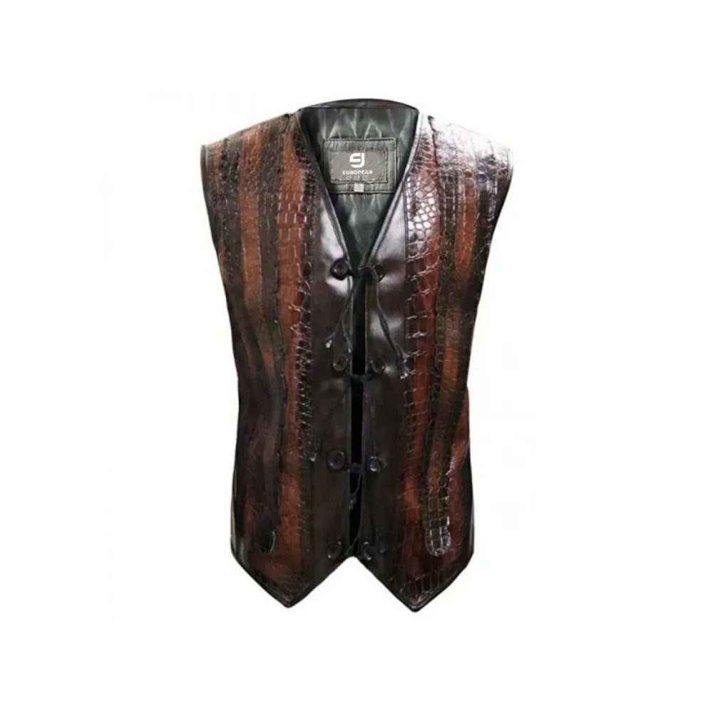 Crocodile Hundee Paul Hogan Cow Boy Style Rexine Artisan Crafted Vest