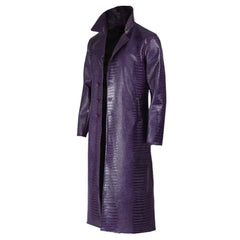 Joker Suicide Squad Purple Leather Trench Coat