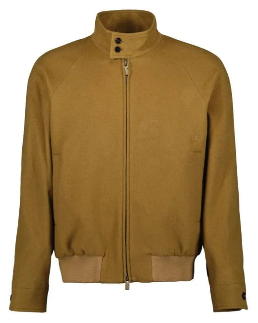 Burberry Men's Green Cashmere Harrington Jacket