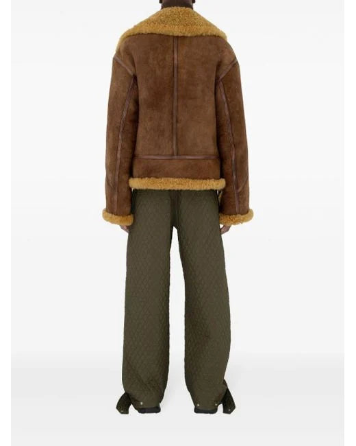 Burberry Men's Brown Shearling Aviator Jacket