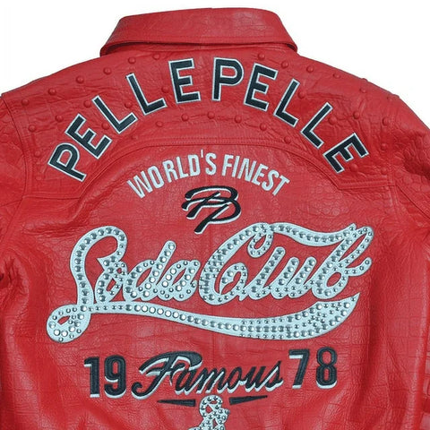 New Pelle Pelle Red Soda Club Leather Jacket-Buffalo Hide