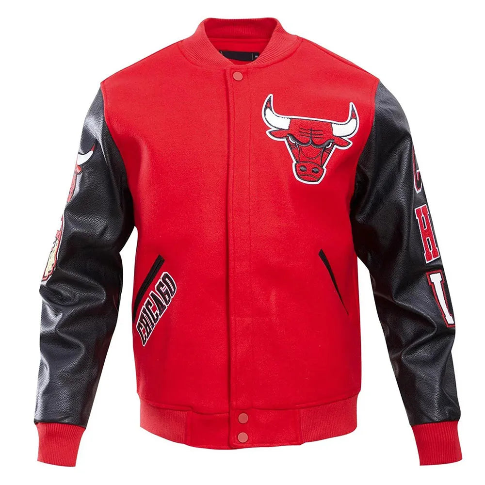 Classic Bulls Varsity Wool/Leather Jacket