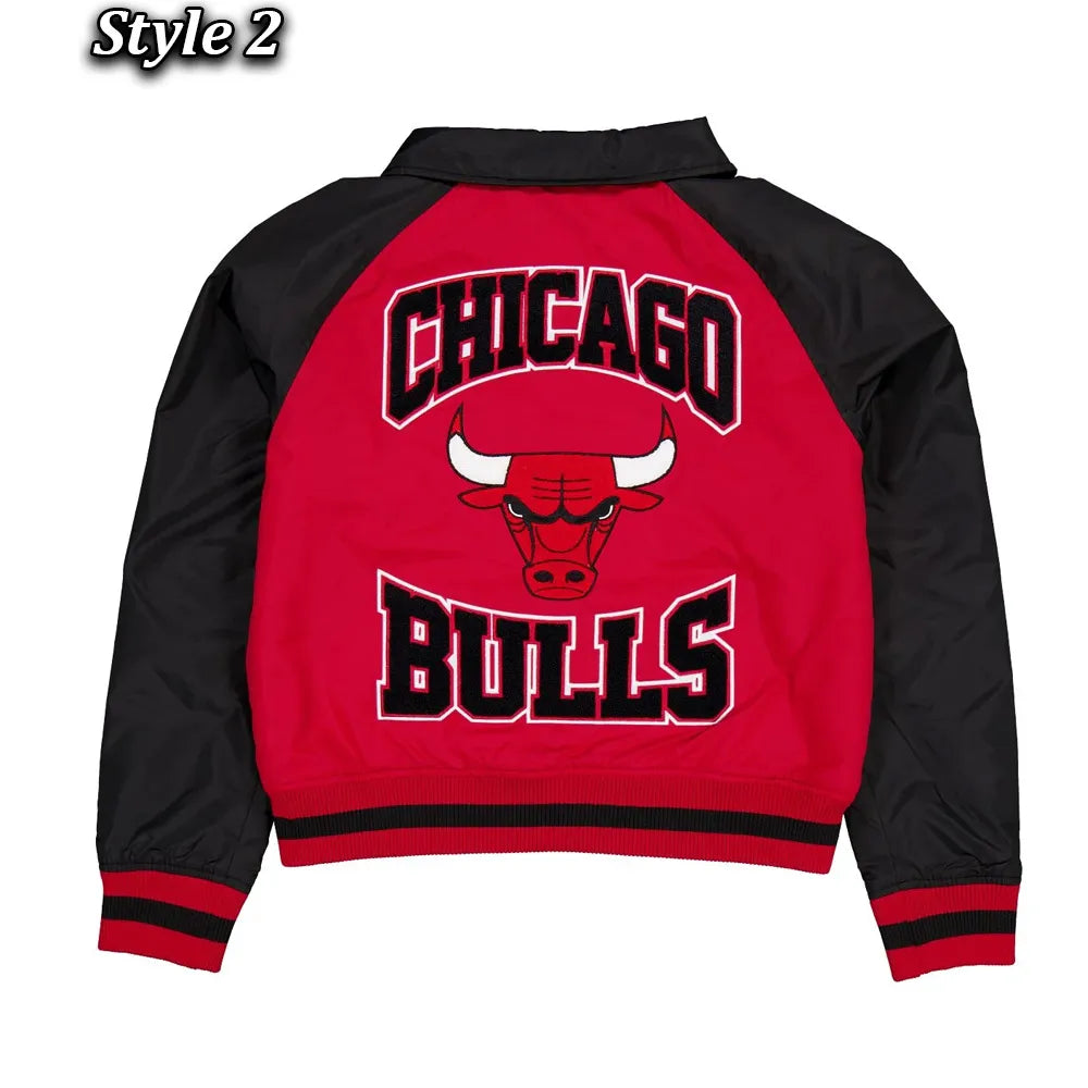 Bulls Black and Red Throwback Jacket