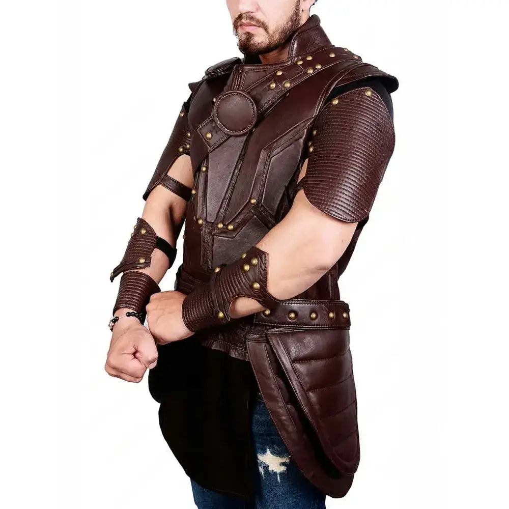 CHRIS HEMSWORTH THOR RAGNAROK Vintage BROWN LEATHER VEST