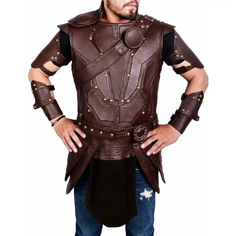 CHRIS HEMSWORTH THOR RAGNAROK Vintage BROWN LEATHER VEST