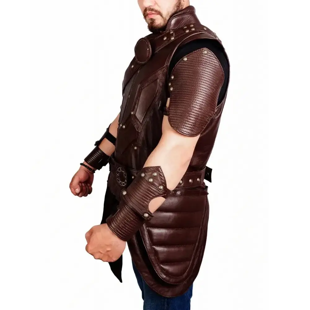 CHRIS HEMSWORTH THOR RAGNAROK Vintage BROWN LEATHER VEST